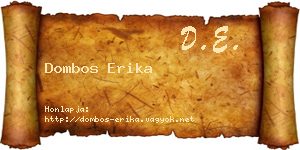 Dombos Erika névjegykártya